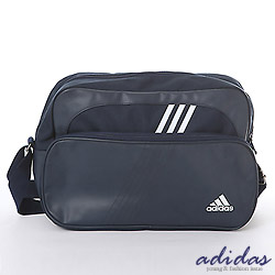 【 adidas】古著風質感大側背包-藍(共2色)